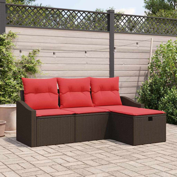 Set de canapea 4 buc. Maro Rattan poli - WALTI WALTI