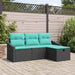 Set de canapea cu pernă cu depozitare 4 pcs Negru Rattan poli - WALTI WALTI