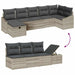Set de canapea 7 buc. Gri deschis poliratan - WALTI WALTI