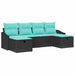 Set de canapele pentru grădină cu pernă 6 pcs Negru Rattan poli - WALTI WALTI