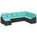 Set de canapele pentru grădină cu pernă 8 pcs Negru Rattan poli - WALTI WALTI