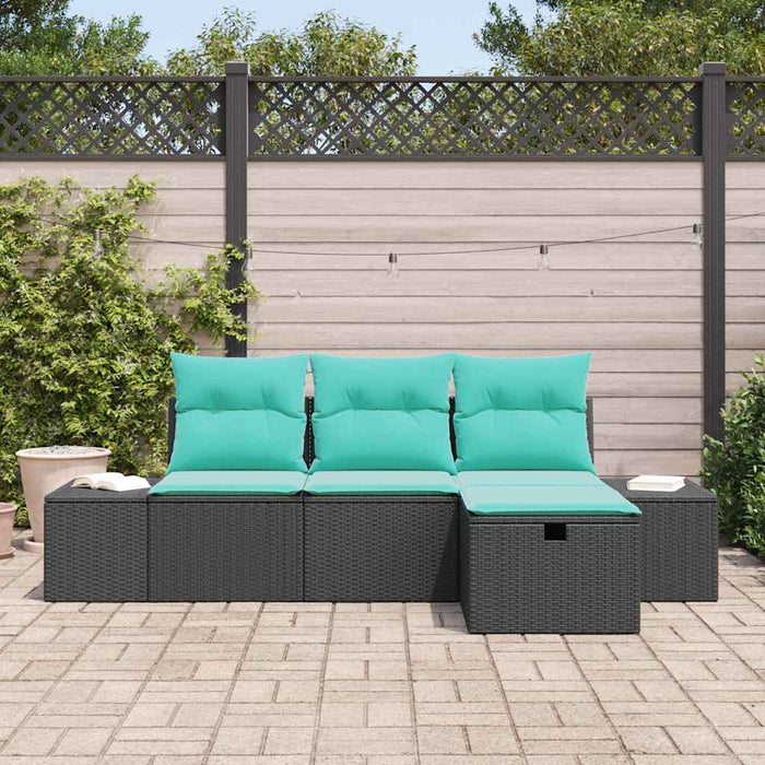 Set de canapele pentru grădină cu pernă 4 pcs poliratan WALTI