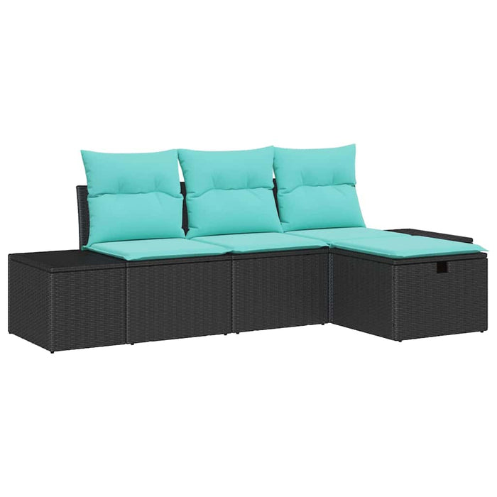 Set de canapele pentru grădină cu pernă 4 pcs poliratan WALTI