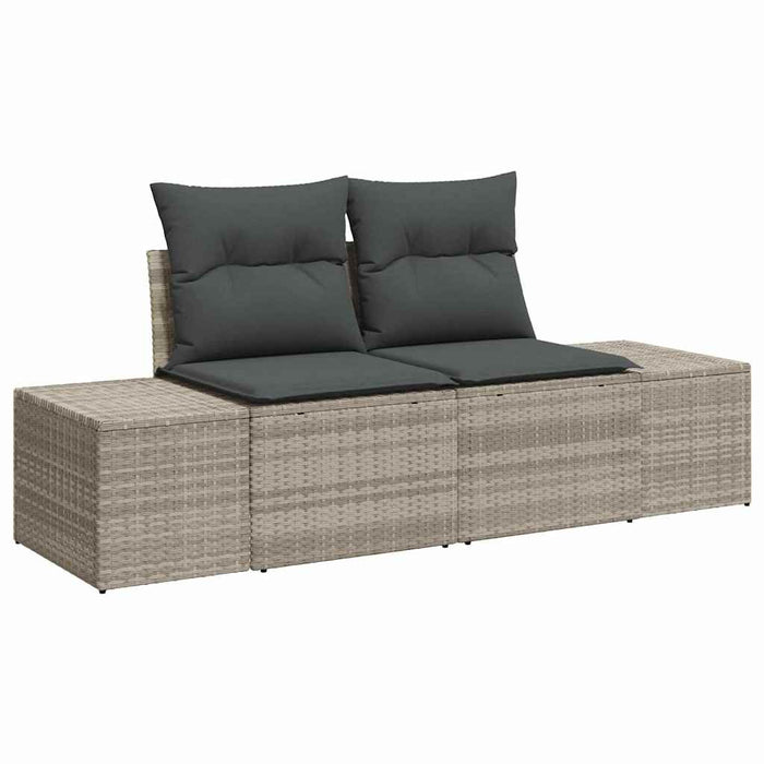 Set de canapele pentru grădină 8 buc. Gri deschis poliratan WALTI