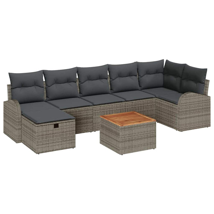 Set de canapele pentru grădină cu pernă 8 pcs Gri Rattan poli - WALTI WALTI