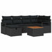 Set de canapele pentru grădină cu pernă 7 pcs Negru poliratan - WALTI WALTI