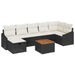 Set de canapele pentru grădină cu pernă 8 pcs Negru Rattan poli - WALTI WALTI