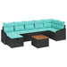 Set de canapele pentru grădină cu pernă 8 pcs Negru poliratan - WALTI WALTI