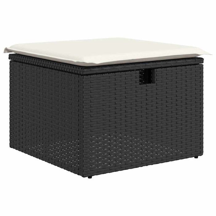 Set de canapele pentru grădină 9 buc. Negru poliratan WALTI