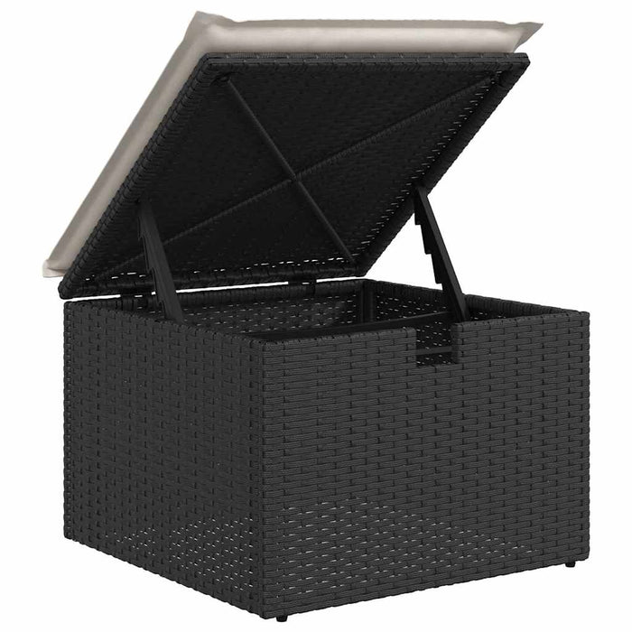 Set de canapele pentru grădină 9 buc. Negru poliratan WALTI