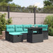 Set de canapele pentru grădină cu pernă 7 pcs Negru Rattan poli - WALTI WALTI