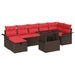 Set de canapele pentru grădină cu pernă 8 pcs Maro Rattan poli - WALTI WALTI