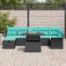 Set de canapele pentru grădină cu pernă 8 pcs Negru Rattan poli - WALTI WALTI