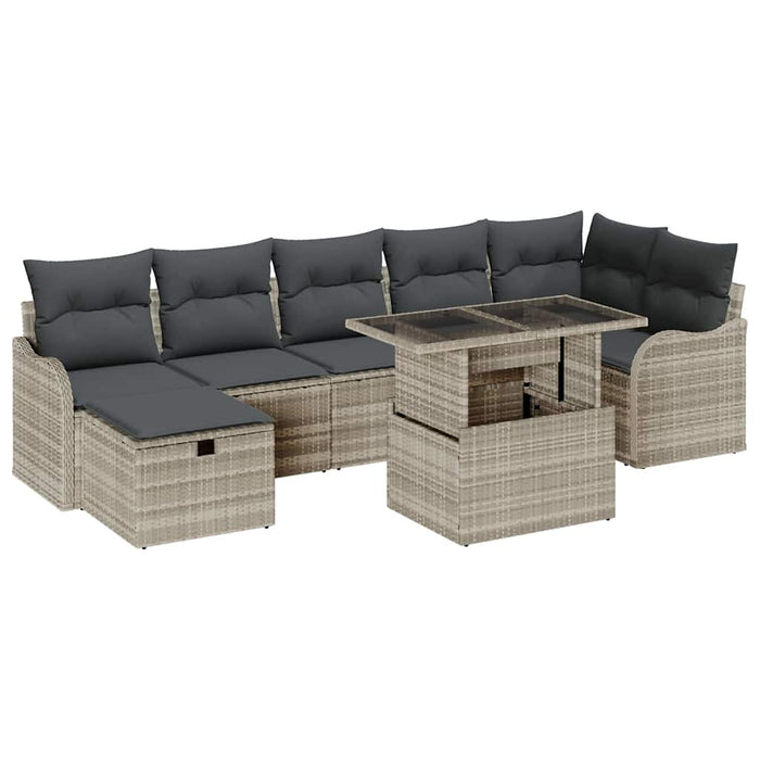 Set de canapele pentru grădină 8 buc. Gri deschis Rattan poli - WALTI WALTI