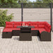 Set de canapele pentru grădină cu pernă 9 pcs Maro Rattan poli - WALTI WALTI