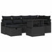 Set de canapele pentru grădină cu pernă 7 pcs Negru Rattan poli - WALTI WALTI