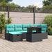 Set de canapele pentru grădină cu pernă 7 pcs Negru Rattan poli - WALTI WALTI