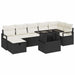 Set de canapele pentru grădină cu pernă 8 pcs Negru Rattan poli - WALTI WALTI