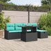 Set de canapele pentru grădină cu pernă 6 pcs Negru Rattan poli - WALTI WALTI
