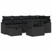 Set de canapele pentru grădină cu pernă 7 pcs Negru Rattan poli - WALTI WALTI