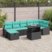 Set de canapele pentru grădină cu pernă 8 pcs Negru Rattan poli - WALTI WALTI
