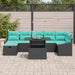 Set de canapele pentru grădină cu pernă 8 pcs Negru Rattan poli - WALTI WALTI