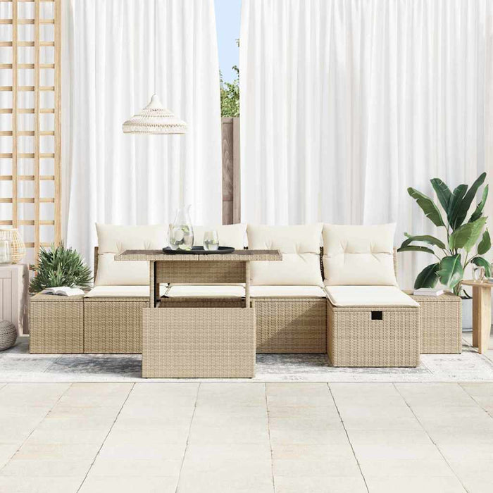 Set de canapele pentru grădină cu pernă 6 pcs Rattan poli - WALTI WALTI