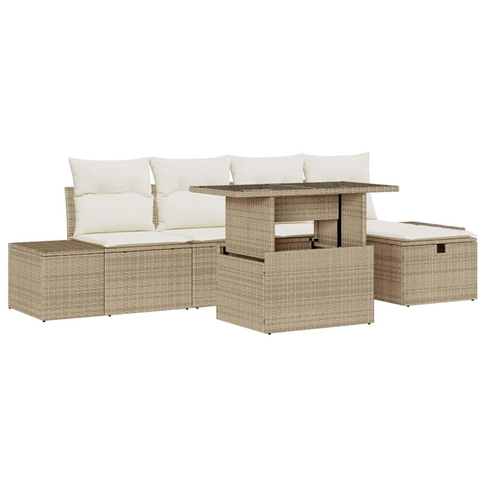 Set de canapele pentru grădină cu pernă 6 pcs Rattan poli - WALTI WALTI