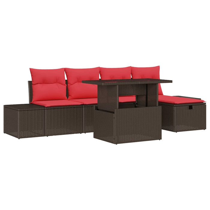 Set de canapele pentru grădină cu pernă 6 pcs poliratan - WALTI WALTI