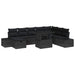 Set de canapele pentru grădină 11 pcs Negru Rattan poli - WALTI WALTI