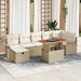 Set de canapele pentru grădină cu pernă 8 pcs Bej Rattan poli - WALTI WALTI
