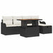 Set de canapele pentru grădină cu pernă 6 pcs Negru Rattan poli - WALTI WALTI