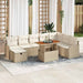 Set de canapele pentru grădină cu pernă 9 pcs Bej Rattan poli - WALTI WALTI