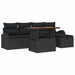 Set de canapele pentru grădină cu pernă 6 pcs Negru Rattan poli - WALTI WALTI