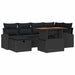 Set de canapele pentru grădină cu pernă 7 pcs Negru Rattan poli - WALTI WALTI