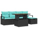 Set de canapele pentru grădină cu pernă 6 pcs Negru poliratan - WALTI WALTI