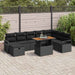 Set de canapele pentru grădină cu pernă 9 pcs Negru poliratan - WALTI WALTI