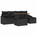 Set de canapele pentru grădină cu pernă 6 pcs Negru Rattan poli - WALTI WALTI