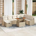 Set de canapele pentru grădină cu pernă 9 pcs Bej Rattan poli - WALTI WALTI