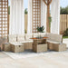Set de canapele pentru grădină cu pernă 9 pcs Bej Rattan poli - WALTI WALTI