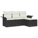 Set de canapele pentru grădină cu pernă 4 pcs Negru Rattan poli - WALTI WALTI