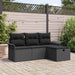 Set de canapele pentru grădină cu pernă 4 pcs Negru Rattan poli - WALTI WALTI