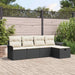 Set de canapele pentru grădină cu pernă 5 pcs Negru Rattan poli - WALTI WALTI