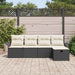 Set de canapele pentru grădină cu pernă 5 pcs Negru Rattan poli - WALTI WALTI