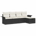 Set de canapele pentru grădină cu pernă 5 pcs Negru Rattan poli - WALTI WALTI