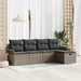 Set de canapele pentru grădină cu pernă 5 pcs Gri Rattan poli - WALTI WALTI
