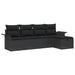 Set de canapele pentru grădină cu pernă 5 pcs Negru Rattan poli - WALTI WALTI