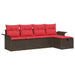 Set de canapele pentru grădină cu pernă 5 pcs Rattan poli - WALTI WALTI