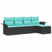 Set de canapele pentru grădină cu pernă 5 pcs Rattan poli - WALTI WALTI