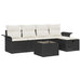 Set de canapele pentru grădină cu pernă 6 pcs Negru Rattan poli - WALTI WALTI